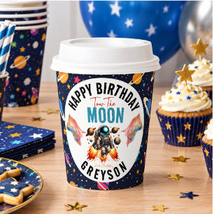 Vasos De Papel comienza remolcar la luna cumpleaños 2do Espacio