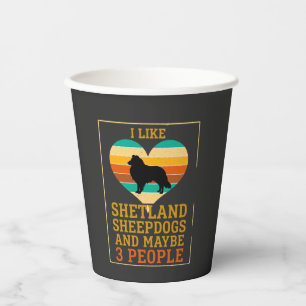 Vasos De Papel Como Shetland Sheepdogs Tal Vez Gente Perro Corazó