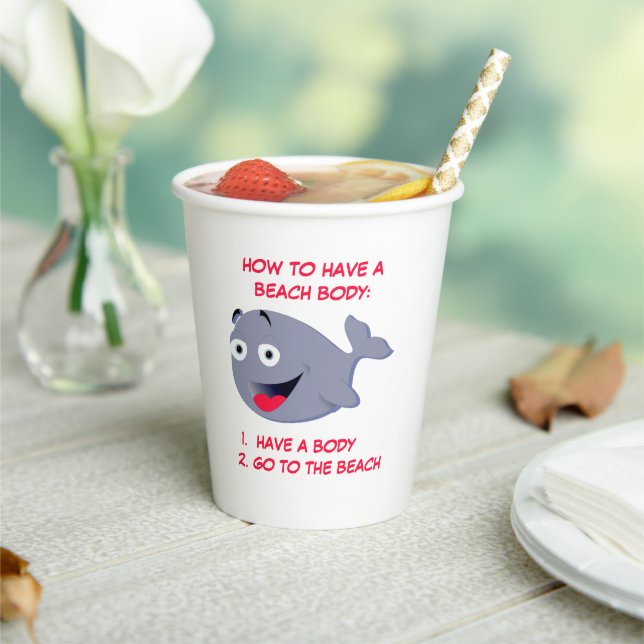 Vasos De Papel Cómo tener un cuerpo de playa, verano divertido (in situ)