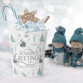 Vasos De Papel Cómodo Navidades del hogar ID985 Verde azulado
