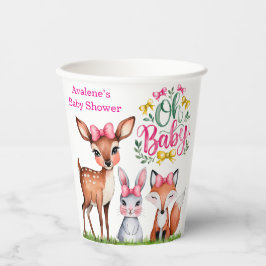 Vasos De Papel Compañeros Pastel Meadow: Oh niña bebé Baby Shower