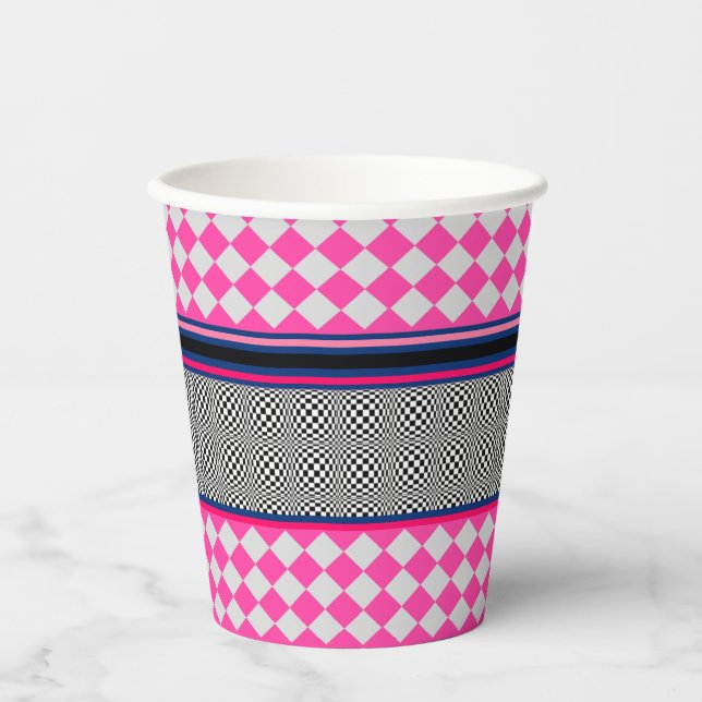 Vasos De Papel Comprobar el diseño de patrones mixtos de bandas K (Anverso)