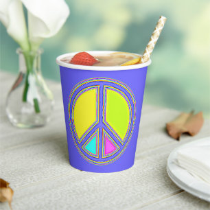 Vasos De Papel Con colores rellenados Firma PEACE 1