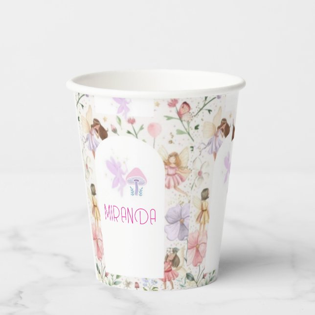 Vasos De Papel con diseño de hadas personalizado (Anverso)