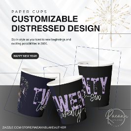 Vasos de papel con diseño deteriorado personalizab