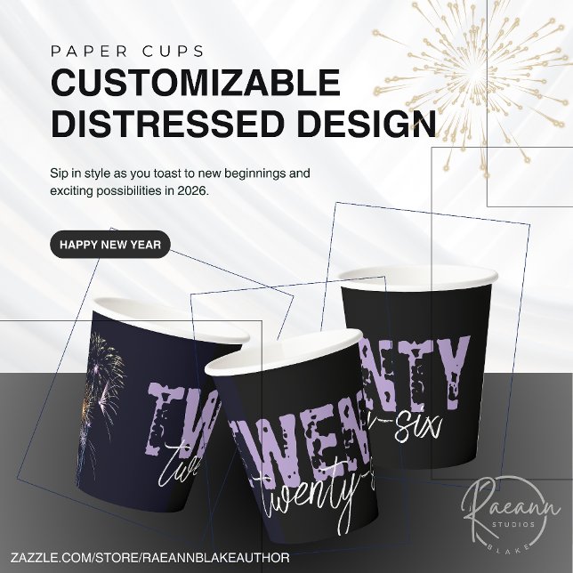 Vasos de papel con diseño deteriorado personalizab (Subido por el creador)