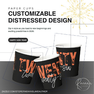Vasos de papel con diseño deteriorado personalizab