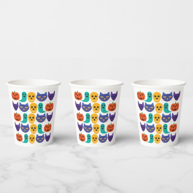 Vasos de papel con estampado de Halloween (Multi)