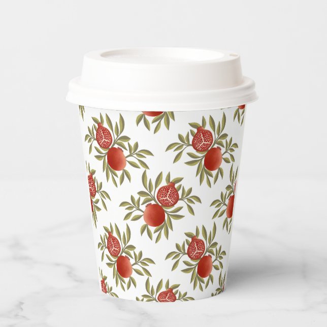 Vasos de papel con patrón de granada (Anverso)