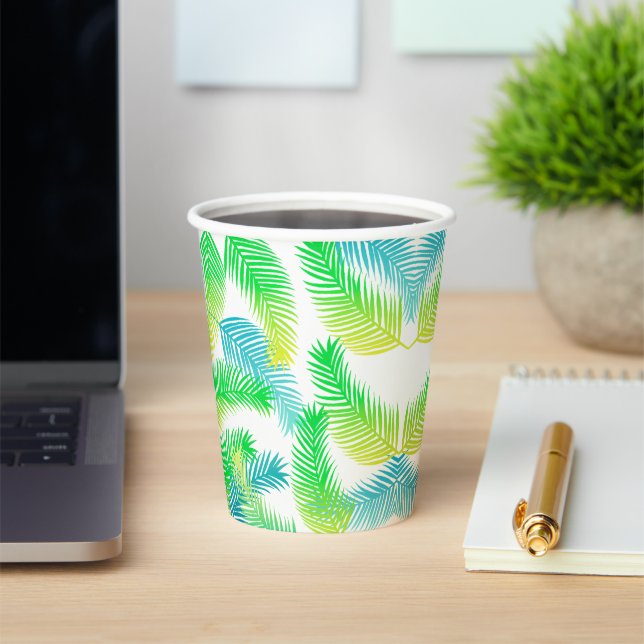 Vasos de Papel con Patrón de Hojas de Palma – Botá (in situ)