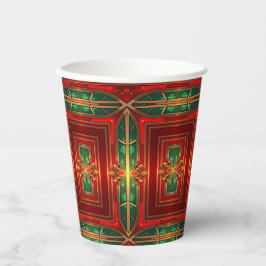 Vasos de papel con patrón de vidrio emplomado orna