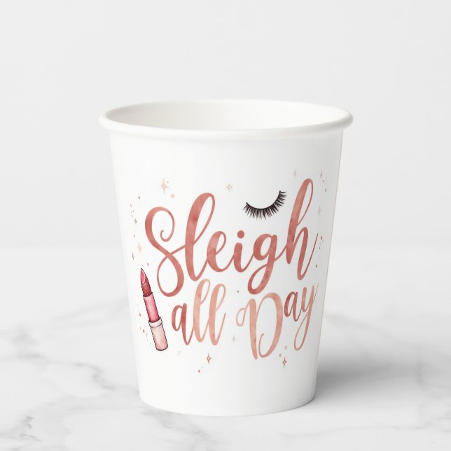 vasos de papel con tema de belleza (Reverso )