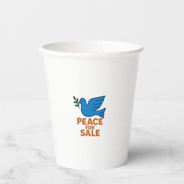 Vasos De Papel Con tema de paz  (Anverso)