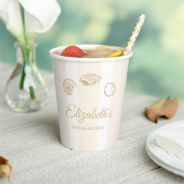 Vasos De Papel Conchas y campanas de boda: Desayuno de novia