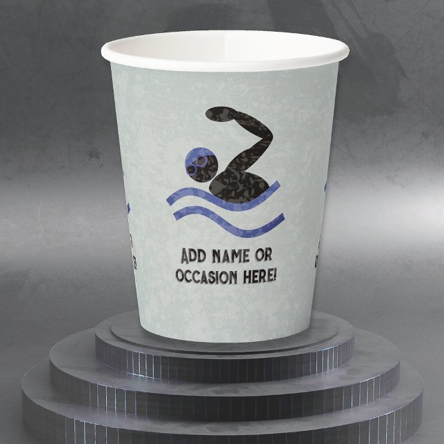 Vasos De Papel Concurso de natación - diseño masculino de nadador (Subido por el creador)