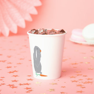 Vasos De Papel Conejito gris moderno Baby Shower BirthdayCups