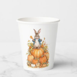 Vasos De Papel Conejito y calabazas caídas Cumpleaños