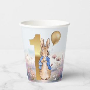 Vasos De Papel Conejo clásico cumpleaños 1º