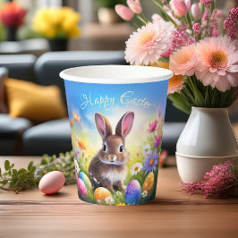 Vasos De Papel Conejo de Bebé Cute Brown Easter