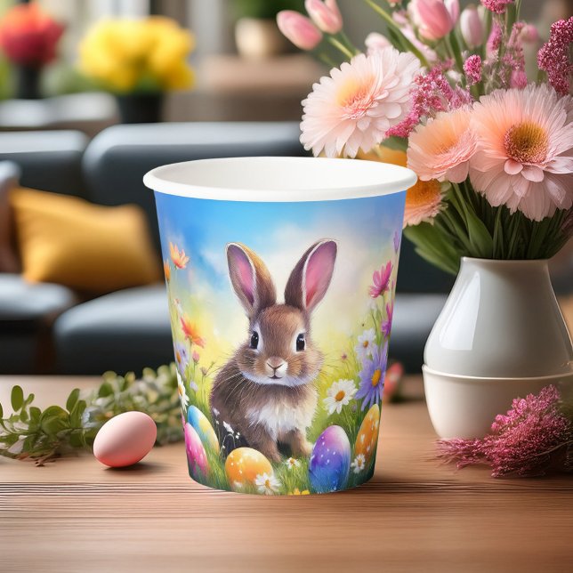 Vasos De Papel Conejo de Bebé Cute Brown Easter (Subido por el creador)