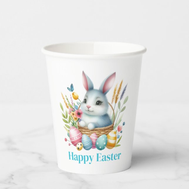 Vasos De Papel Conejo de Pascua (Izquierda)