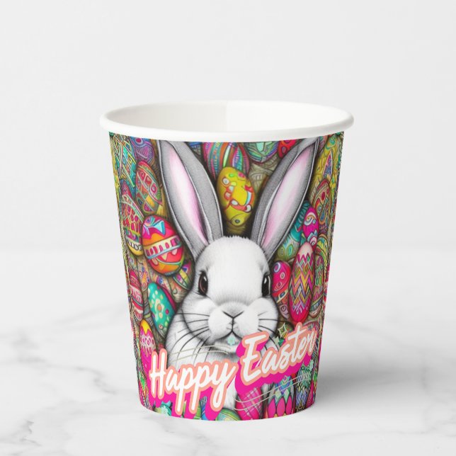 Vasos De Papel Conejo de Pascua (Izquierda)