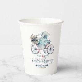 Vasos De Papel Conejo de Pascua en bicicleta