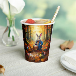 Vasos De Papel conejo de Pascua en el bosque