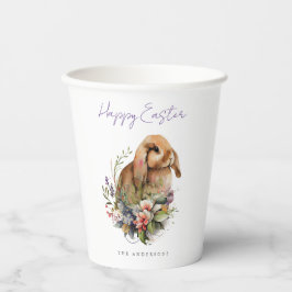 Vasos De Papel Conejo de Pascua floral