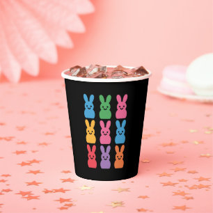 Vasos De Papel Conejo de Pascua Huevos Cuadros Leopardo