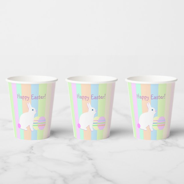 Vasos De Papel Conejo de Pascua y Huevos (Multi)