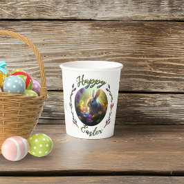 Vasos De Papel Conejo de Pascua y pollo con cestas de huevos