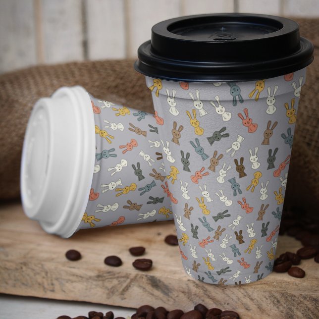 Vasos De Papel Conejo Easter Bunny Dibujo Animado (easter bunny rabbit pattern kids,adult party stationery, birthday party use and throw paper cups)