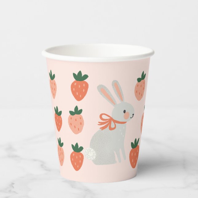 Vasos De Papel Conejo y fresa (Anverso)