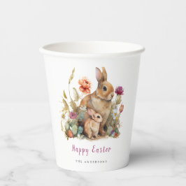 Vasos De Papel Conejos de Pascua Florales