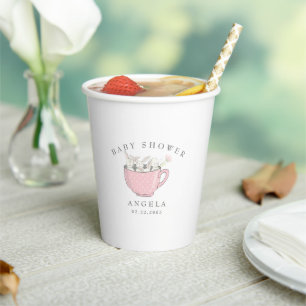 Vasos De Papel Conejos rosas dulces en la Copa de Papel de Baby S