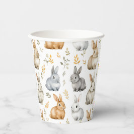 Vasos De Papel Conejos Y Hojas
