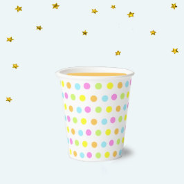 Vasos De Papel Confeti Colorido de Cumpleaños en Colores Pastel