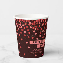 Vasos de Papel Confeti Negro y Rojo Aclamamos A