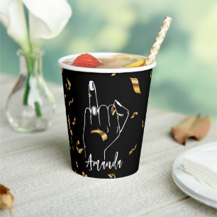 Vasos De Papel Confetti Bridal Papel de anillo de la Bacheloret