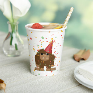 Vasos De Papel Confetti Fiesta Sasquatch Bigfoot