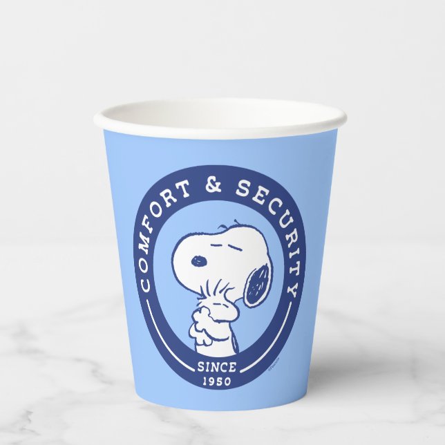 Vasos De Papel Confort y seguridad | Snoopy & Woodstock Hug (Anverso)