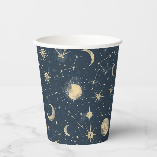 Vasos De Papel Constelación celeste - Noche estrellada (2) (Anverso)
