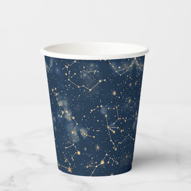 Vasos De Papel Constelación celeste - Noche estrellada (5) (Anverso)