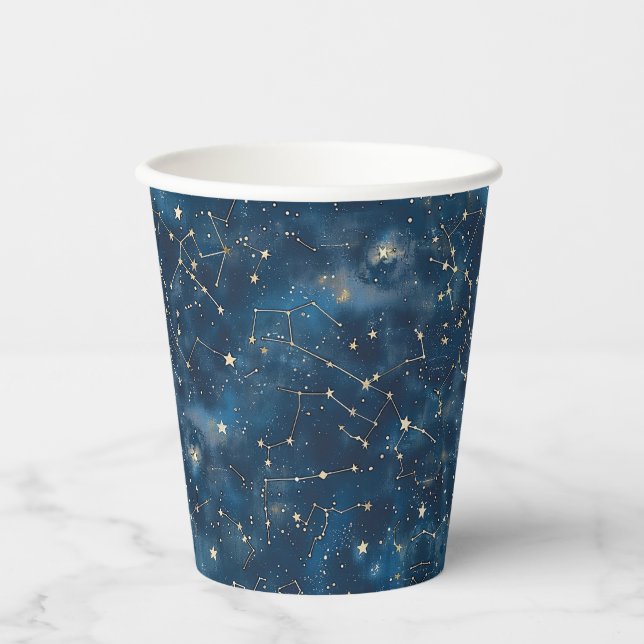 Vasos De Papel Constelación celeste - Noche estrellada (6) (Anverso)