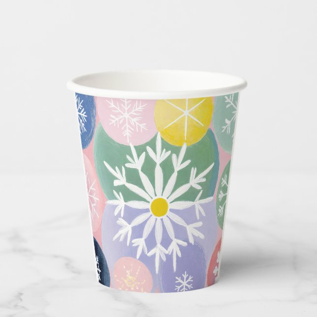 Vasos De Papel Constelaciones de copos de nieve (Anverso)