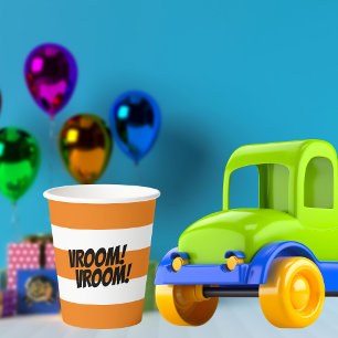 Vasos De Papel Construcción de cumpleaños con tema de vagón Vroom
