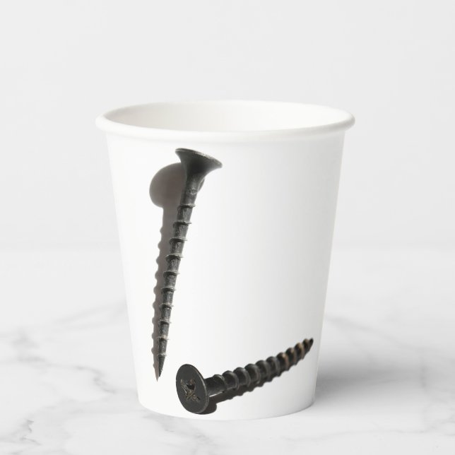 Vasos De Papel Construcción del constructor de tornillos negros a (Anverso)