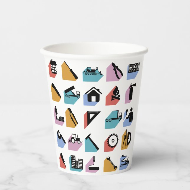 Vasos De Papel Construction and DIY Home Improvement Icons (Anverso)