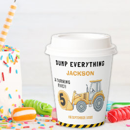 Vasos De Papel Construction Birthday 5th | Dump Truck Party